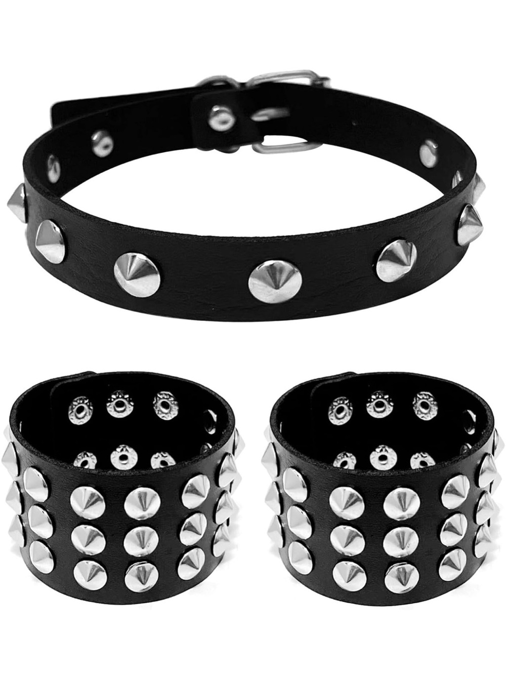 Studded Choker Necklace Bracelets, Punk Emo Goth Jewelry Scene Accessories